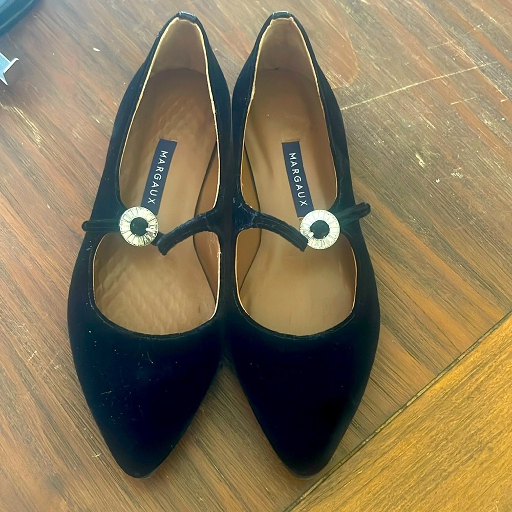 Margaux Mary Jane ballet flats, black velvet. Size 36 1/2.